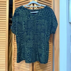 Geometric Patterned Green Top